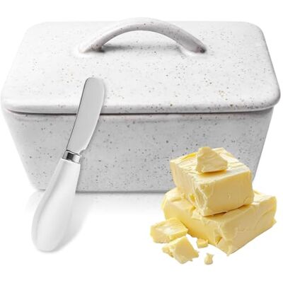 Aicharynic Butterdose Keramik mit Deckel: Butterschale für 350g Butter – Porzellan Butterbehälter Spülmaschinenfest – Klassische Butterbox für Frühstück, Küche & Aufbewahrung Aicharynic Butterdose Keramik mit Deckel: Butterschale für 350g Butter – Porzellan Butterbehälter Spülmaschinenfest – Klassische Butterbox für Frühstück, Küche & Aufbewahrung