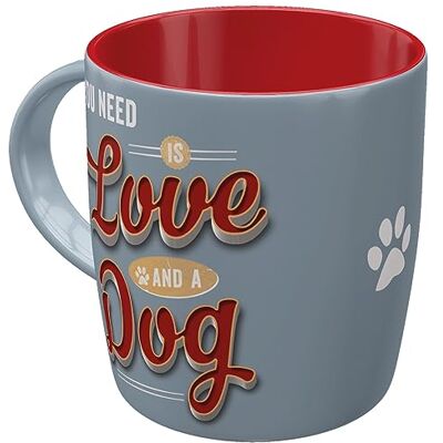 ART Retro Kaffee-Becher PfotenSchild Love Dog, Große Lizenz-Tasse mit PfotenSchild-Motiv, Vintage Geschenk-Idee für Hunde-Fans, 330 ml ART Retro Kaffee-Becher PfotenSchild Love Dog, Große Lizenz-Tasse mit PfotenSchild-Motiv, Vintage Geschenk-Idee für Hunde-Fans, 330 ml