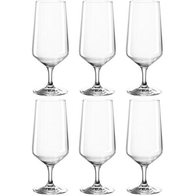LEONARDO HOME Puccini Bier-Gläser 6er Set • Pilsgläser (410 ml) mit gezogenem Stiel • spülmaschinenfeste Biertulpen • Höhe 18,6 cm • 069541 LEONARDO HOME Puccini Bier-Gläser 6er Set • Pilsgläser (410 ml) mit gezogenem Stiel • spülmaschinenfeste Biertulpen • Höhe 18,6 cm • 069541