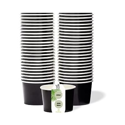 DeinPack 1000 Eisbecher 120 ml Universal Karton schwarz unbedruckt rund 1000 Stück, Umweltfreundlich, Universal Karton, für Eis, Dessert, Fingerfood, Vorspeisen, Snacks, unbedruckt DeinPack 1000 Eisbecher 120 ml Universal Karton schwarz unbedruckt rund 1000 Stück, Umweltfreundlich, Universal Karton, für Eis, Dessert, Fingerfood, Vorspeisen, Snacks, unbedruckt