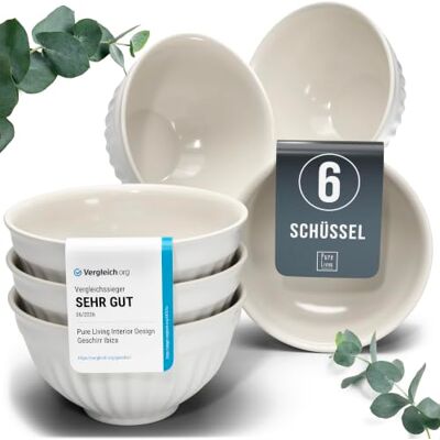 Steingut Müslischalen 6 Personen Hygge TESTSIEGER, Traumhaftes Skandinavisches Steingut Müsli Schüssel Set, Kleine Schüssel, Müslischale Pure Living in Hellgrau Steingut Müslischalen 6 Personen Hygge TESTSIEGER, Traumhaftes Skandinavisches Steingut Müsli Schüssel Set, Kleine Schüssel, Müslischale Pure Living in Hellgrau