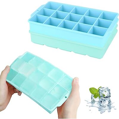 JOPHEK Eiswürfelform, 2 Stück 30 Fach Silikon Eiswürfelschale, Große Quadratische Eiswürfel 3.5cm für Cocktails Whisky Wein Obst Fruchtpürees Eiscreme Eistee (Blau + Blau) JOPHEK Eiswürfelform, 2 Stück 30 Fach Silikon Eiswürfelschale, Große Quadratische Eiswürfel 3.5cm für Cocktails Whisky Wein Obst Fruchtpürees Eiscreme Eistee (Blau + Blau)