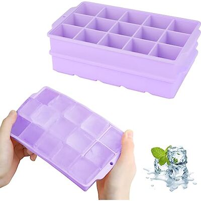 JOPHEK Eiswürfelform, 2 Stück 30 Fach Silikon Eiswürfelschale, Große Quadratische Eiswürfel 3.5cm für Cocktails Whisky Wein Obst Fruchtpürees Eiscreme Eistee (Violett+Violett) JOPHEK Eiswürfelform, 2 Stück 30 Fach Silikon Eiswürfelschale, Große Quadratische Eiswürfel 3.5cm für Cocktails Whisky Wein Obst Fruchtpürees Eiscreme Eistee (Violett+Violett)