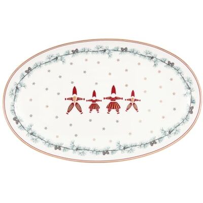 GreenGate Oval Serving Plate Juana White small GreenGate Oval Serving Plate Juana White small