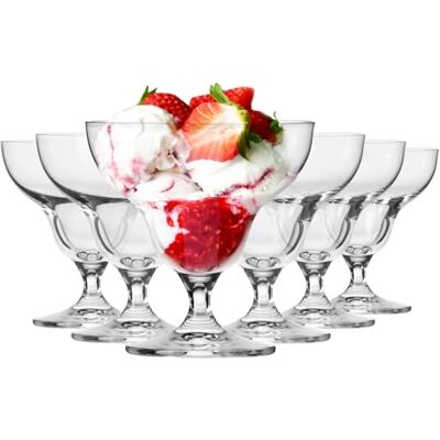Krosno Dessertgläser Glas Eisbecher 6er Set, 340 ml, Avant-Garde Kollektion Dessertschale Groß Dessertschalen Eisschalen Glas mit Fuß Spülmaschinenfest Bleifreies Kristallglas Krosno Dessertgläser Glas Eisbecher 6er Set, 340 ml, Avant-Garde Kollektion Dessertschale Groß Dessertschalen Eisschalen Glas mit Fuß Spülmaschinenfest Bleifreies Kristallglas