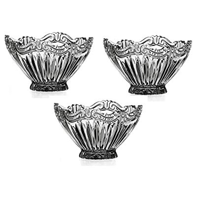 CRISTALICA Schale Oval Eisschale Konfektschale aus Bleikristall 3er Set 11,5cm CRISTALICA Schale Oval Eisschale Konfektschale aus Bleikristall 3er Set 11,5cm