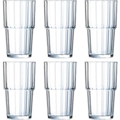 Arcoroc ARC 61698 Norvege Trinkglas, Wasserglas, Saftglas, 320ml, Glas, transparent, 6 Stück Arcoroc ARC 61698 Norvege Trinkglas, Wasserglas, Saftglas, 320ml, Glas, transparent, 6 Stück