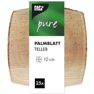 PAPSTAR Natürlicher Palmblatt-Teller QUADRATO - 10x10cm - Einweggeschirr PAPSTAR Natürlicher Palmblatt-Teller QUADRATO - 10x10cm - Einweggeschirr