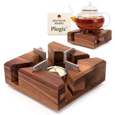 Plogis ® Stövchen Akazie – Handgefertigter Teewärmer aus massiver Akazie Stövchen für Teekanne & Geschirr Teestövchen Holz mit Teelicht 15×15 cm Sicherer Halt Dank Metalleinsätzen Plogis ® Stövchen Akazie – Handgefertigter Teewärmer aus massiver Akazie Stövchen für Teekanne & Geschirr Teestövchen Holz mit Teelicht 15×15 cm Sicherer Halt Dank Metalleinsätzen