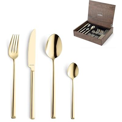 Amefa METROPOLE Besteck Set 24-tlg., 18/10 Edelstahl, PVD champagner Amefa METROPOLE Besteck Set 24-tlg., 18/10 Edelstahl, PVD champagner