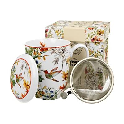 DUO FLORAL Becher 380 ml LINNEA mit Teesieb, New Bone China Porzellan DUO FLORAL Becher 380 ml LINNEA mit Teesieb, New Bone China Porzellan
