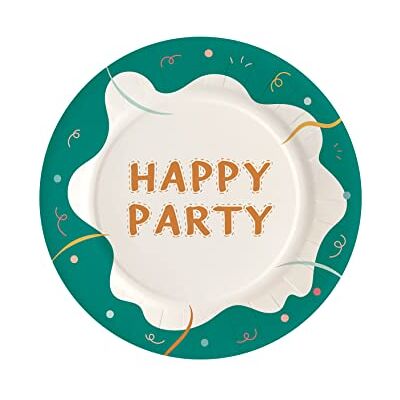 Le Nappage 10 Teller aus kompostierbarem Karton Durchmesser 23 cm Happy Party Le Nappage 10 Teller aus kompostierbarem Karton Durchmesser 23 cm Happy Party