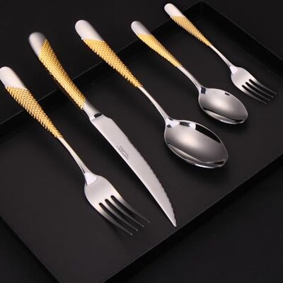 DAFFODILY Spirit of luxury DAFFODILY® Luxus Besteck Set 30-teilig aus 18/10-Edelstahl für 6 Personen mit 2-in-1 Steakmessern Spülmaschinenfest, Spiegelglanz, Elegante Geschenkbox DAFFODILY Spirit of luxury DAFFODILY® Luxus Besteck Set 30-teilig aus 18/10-Edelstahl für 6 Personen mit 2-in-1 Steakmessern Spülmaschinenfest, Spiegelglanz, Elegante Geschenkbox
