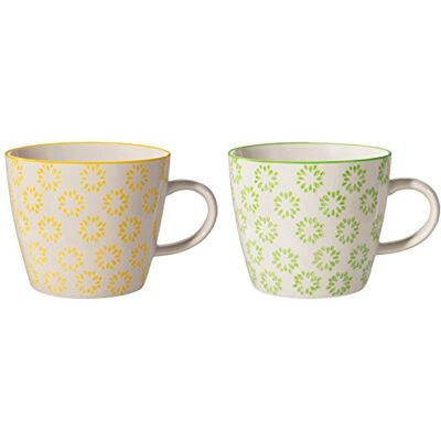 Bloomingville Tassen Isabella, gelb grün, Keramik, 2er Set Bloomingville Tassen Isabella, gelb grün, Keramik, 2er Set