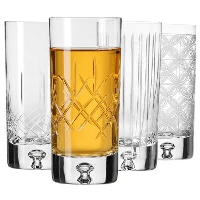Krosno – Wasser-, Saft- & Longdrinkgläser 300 ml – 4er Set – Saga Kollektion – 4 Verschiedene Schliffe – Handgefertigt & Geschliffen – Kristallglas – Geschenk, Farblos Cut Mix Krosno – Wasser-, Saft- & Longdrinkgläser 300 ml – 4er Set – Saga Kollektion – 4 Verschiedene Schliffe – Handgefertigt & Geschliffen – Kristallglas – Geschenk, Farblos Cut Mix