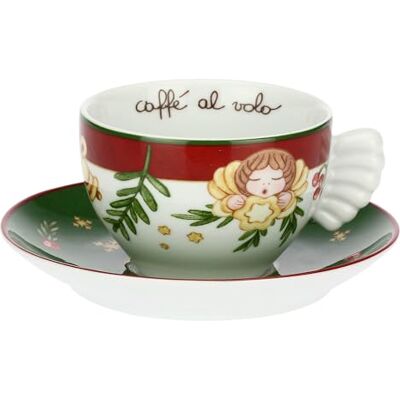 THUN , Set mit 2 mittelgroßen Tassen aus Porzellan, Kollektion Weihnachtsüberraschungen, Set für Haus und Küche, Geschenkidee für Weihnachten, Tasse Ø 9 cm, 6 cm, Höhe 180 ml, Untertasse Ø 14,5 cm THUN , Set mit 2 mittelgroßen Tassen aus Porzellan, Kollektion Weihnachtsüberraschungen, Set für Haus und Küche, Geschenkidee für Weihnachten, Tasse Ø 9 cm, 6 cm, Höhe 180 ml, Untertasse Ø 14,5 cm