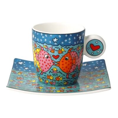 Goebel Espressotasse Rizzi Family of Fish Pop Art Goebel Espressotasse Rizzi Family of Fish Pop Art