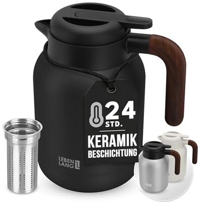 LEBENLANG Thermoskanne 1,5L Keramikbeschichtung Inkl. Teesieb I 24h Heiß Kaffeekanne Kaffee & Teekanne mit Siebeinsatz I Thermo Isolierkanne Tee Termoskakanne Thermoskannen 1 5 Liter LEBENLANG Thermoskanne 1,5L Keramikbeschichtung Inkl. Teesieb I 24h Heiß Kaffeekanne Kaffee & Teekanne mit Siebeinsatz I Thermo Isolierkanne Tee Termoskakanne Thermoskannen 1 5 Liter