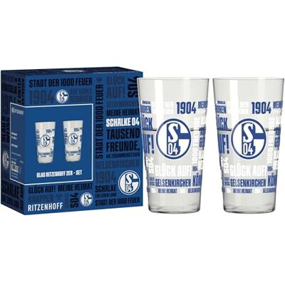 RITZENHOFF 9055001 Allroundglas 420 ml 2er Set Serie FC Schalke 04-2 Stück mit Vereinsdekor Made in Germany RITZENHOFF 9055001 Allroundglas 420 ml 2er Set Serie FC Schalke 04-2 Stück mit Vereinsdekor Made in Germany