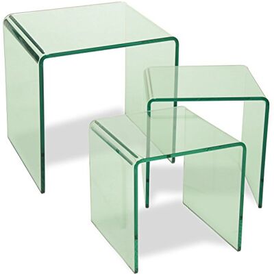 DonRegaloWeb DRW Tischset aus Glas, 12 mm, transparent, quadratisch, 41 x 41 x 41 cm, 3 Stück DonRegaloWeb DRW Tischset aus Glas, 12 mm, transparent, quadratisch, 41 x 41 x 41 cm, 3 Stück