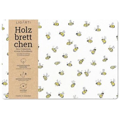 Ligarti ® Frühstücksbrettchen (aus Holz) I Schneidebrett in 22x15 Made in Sweden & spülmaschinenfest I Nachhaltiges Breakfast Board, Holzbrett (Bienenschwarm) Ligarti ® Frühstücksbrettchen (aus Holz) I Schneidebrett in 22x15 Made in Sweden & spülmaschinenfest I Nachhaltiges Breakfast Board, Holzbrett (Bienenschwarm)