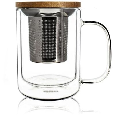 OGO LIVING Ogo-Mug Kanne mit Teesieb und Deckel aus Bambus, durchsichtig, 390 ml OGO LIVING Ogo-Mug Kanne mit Teesieb und Deckel aus Bambus, durchsichtig, 390 ml