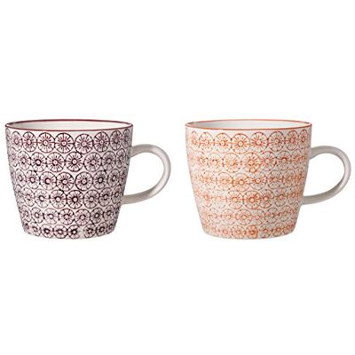 Bloomingville Tassen Isabella, lila orange, Keramik, 2er Set Bloomingville Tassen Isabella, lila orange, Keramik, 2er Set