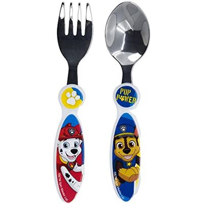 Stor KINDERBESTECK AUS METALL. 2 STÜCK PAW PATROL PUP POWER, Silber Stor KINDERBESTECK AUS METALL. 2 STÜCK PAW PATROL PUP POWER, Silber