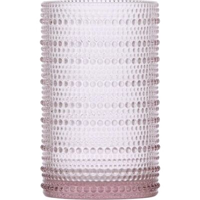 Fortessa 6 Stück LongDrink Trinkbecher aus strukturiertem Glas mit Punktprägung, 350 ml, rosa Jupiter T100 Fortessa 6 Stück LongDrink Trinkbecher aus strukturiertem Glas mit Punktprägung, 350 ml, rosa Jupiter T100