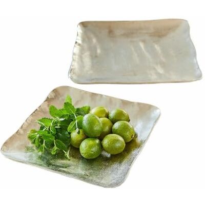 Loberon Tablett 2er Set Pedeboscq, antiksilber zwei Größen, Unebene Oberfläche, Glänzendes Finish, Dekoration, Tischaccessoires, Serviergeschirr, Aluminiumguss Loberon Tablett 2er Set Pedeboscq, antiksilber zwei Größen, Unebene Oberfläche, Glänzendes Finish, Dekoration, Tischaccessoires, Serviergeschirr, Aluminiumguss