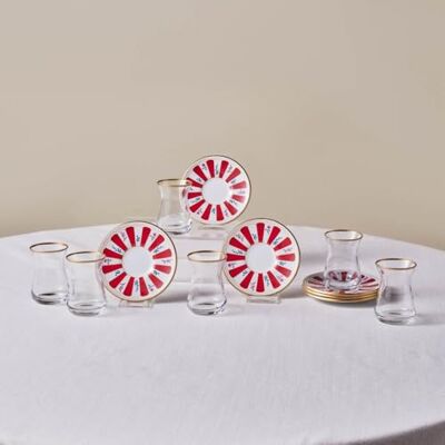 KARACA Bursa Türkisches Teeglas, 12-teilig, Rot KARACA Bursa Türkisches Teeglas, 12-teilig, Rot