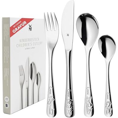 WMF Kinderbesteck mit Namensgravur Safari individuelles Besteck mit Gravur personalisiert Taufgeschenk personalisierte Geschenkideen für Mädchen und Jungs Kinder Besteckset 4-teilig WMF Kinderbesteck mit Namensgravur Safari individuelles Besteck mit Gravur personalisiert Taufgeschenk personalisierte Geschenkideen für Mädchen und Jungs Kinder Besteckset 4-teilig