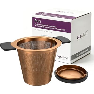 bonVIVO Puri Teesieb aus Edelstahl, Praktisches Teesieb für Teekanne oder Tasse, Hochwertiger & funktionaler Teefilter für losen Tee, Teefilter, teesieb für losen tee tasse bonVIVO Puri Teesieb aus Edelstahl, Praktisches Teesieb für Teekanne oder Tasse, Hochwertiger & funktionaler Teefilter für losen Tee, Teefilter, teesieb für losen tee tasse