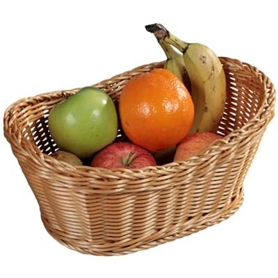 Kesper Brot- und Obstkorb 28 x 21 x 13 cm aus Kunststoffgeflecht, braun/Servierkorb Kesper Brot- und Obstkorb 28 x 21 x 13 cm aus Kunststoffgeflecht, braun/Servierkorb
