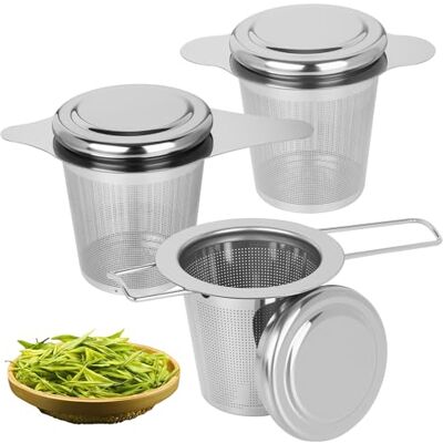 ACOMTUO Teesieb für Losen Tee aus 304 Rostfreiem Edelstahl – 3 Stück Teesieb für Tasse, Wiederverwendbar Tee Sieb, Feinmaschiges Tea Infuser, Teesiebe für die Meisten Tee-Tassen, Tee-Schalen ACOMTUO Teesieb für Losen Tee aus 304 Rostfreiem Edelstahl – 3 Stück Teesieb für Tasse, Wiederverwendbar Tee Sieb, Feinmaschiges Tea Infuser, Teesiebe für die Meisten Tee-Tassen, Tee-Schalen