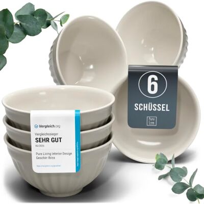 Steingut Müslischalen 6 Personen Hygge TESTSIEGER, Traumhaftes Skandinavisches Steingut Müsli Schüssel Set, Kleine Schüssel, Müslischale Pure Living in Hellbraun Steingut Müslischalen 6 Personen Hygge TESTSIEGER, Traumhaftes Skandinavisches Steingut Müsli Schüssel Set, Kleine Schüssel, Müslischale Pure Living in Hellbraun