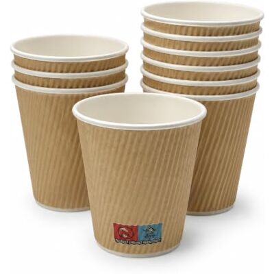 DeinPack 200 Riffelbecher 200 ml doppelwandig braun 8 oz Papp-Kaffeebecher 200 Stück, to Go Pappbecher, Umweltfreundlich, Kaffee Trinkbecher mit Hitzebarriere, Riffelbecher, 8 oz DeinPack 200 Riffelbecher 200 ml doppelwandig braun 8 oz Papp-Kaffeebecher 200 Stück, to Go Pappbecher, Umweltfreundlich, Kaffee Trinkbecher mit Hitzebarriere, Riffelbecher, 8 oz