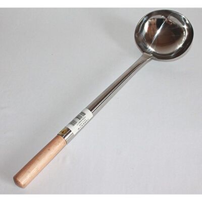 ART AAF Nommel ® Schöpfkelle Schöpflöffel Kelle rund aus Edelstahl mit Holzgriff Größe L No1-47 cm lang, Ø Kelle 13 cm, Nr. 012 ART AAF Nommel ® Schöpfkelle Schöpflöffel Kelle rund aus Edelstahl mit Holzgriff Größe L No1-47 cm lang, Ø Kelle 13 cm, Nr. 012