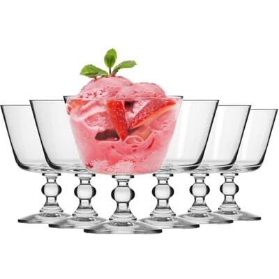 Krosno Dessertschalen Glas 6er Set, 480 ml, Krista Kollektion Eisschalen, Bleifreies Kristall Glasschale, für Eis, Mousses, Cremes, Gelee und Obst, elegante Schalen auf Fuß Krosno Dessertschalen Glas 6er Set, 480 ml, Krista Kollektion Eisschalen, Bleifreies Kristall Glasschale, für Eis, Mousses, Cremes, Gelee und Obst, elegante Schalen auf Fuß