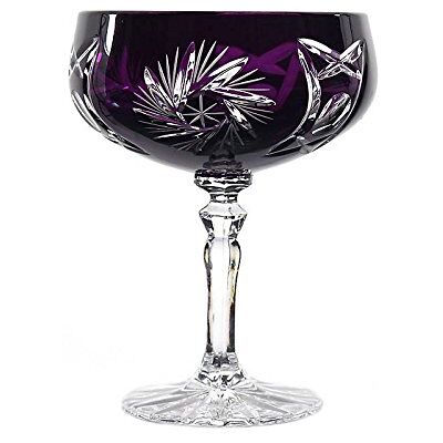 CRISTALICA Sektglas Sektschale Sektkelch Schleuderstern 200 ml Violett Handgeschliffen Kristallglas CRISTALICA Sektglas Sektschale Sektkelch Schleuderstern 200 ml Violett Handgeschliffen Kristallglas
