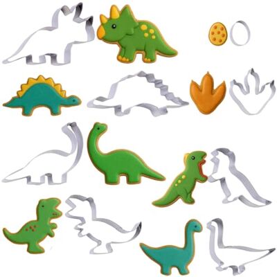 Rosenstein & Söhne Ausstecher: 8-teiliges Dinosaurier-Keksausstecher-Set aus Edelstahl (Plätzchenausstecher, Dinosaurier Ausstecher) Rosenstein & Söhne Ausstecher: 8-teiliges Dinosaurier-Keksausstecher-Set aus Edelstahl (Plätzchenausstecher, Dinosaurier Ausstecher)
