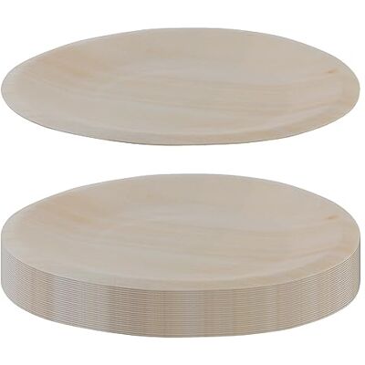 GRÄWE Einwegteller Set Runde Holz Teller, 25 Stück, 15 cm Stabile Partyteller für 25 Personen, stabiler als Pappteller Ideal als Partygeschirr und Einweggeschirr GRÄWE Einwegteller Set Runde Holz Teller, 25 Stück, 15 cm Stabile Partyteller für 25 Personen, stabiler als Pappteller Ideal als Partygeschirr und Einweggeschirr