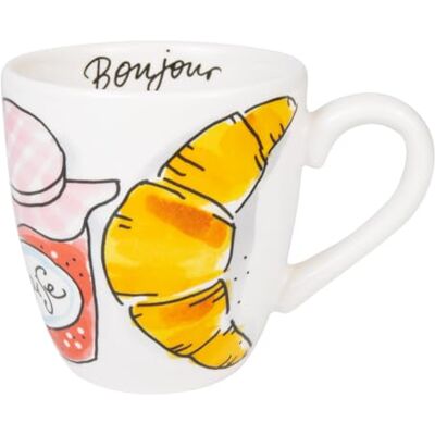 Blond Amsterdam Mini-Becher La Plage Bonjour, 200ml Keramik, La Plage Kollektion, Für Espresso & Kaffee, Mikrowellengeeignet, Handwäsche empfohlen Blond Amsterdam Mini-Becher La Plage Bonjour, 200ml Keramik, La Plage Kollektion, Für Espresso & Kaffee, Mikrowellengeeignet, Handwäsche empfohlen