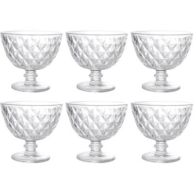 Tognana Diamond, Set 6 Eisschalen 280 cc, Glas, transparent Tognana Diamond, Set 6 Eisschalen 280 cc, Glas, transparent