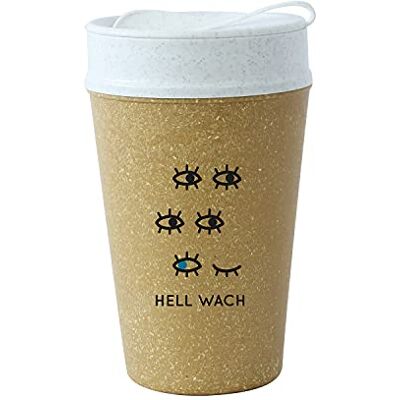 Koziol ISO TO GO HELL WACH doppelwandiger Becher mit Deckel 400ml, TO GO Becher, ohne Bambus Koziol ISO TO GO HELL WACH doppelwandiger Becher mit Deckel 400ml, TO GO Becher, ohne Bambus
