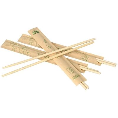 PAPSTAR 1000 Paar Essstäbchen Bambus "ASIA" rund 22,5 cm einzeln gehüllt PAPSTAR 1000 Paar Essstäbchen Bambus "ASIA" rund 22,5 cm einzeln gehüllt