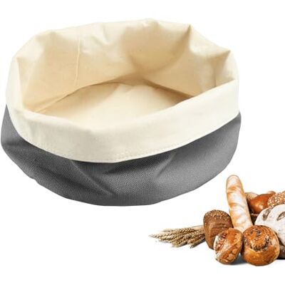 Westmark Brottasche Rund – Stoff-Brotkorb für Brot, Brötchen, Gebäck & Obst – Moderne Brotaufbewahrung aus Baumwolle – Anthrazit/Beige, ø 20 x 12 cm Westmark Brottasche Rund – Stoff-Brotkorb für Brot, Brötchen, Gebäck & Obst – Moderne Brotaufbewahrung aus Baumwolle – Anthrazit/Beige, ø 20 x 12 cm