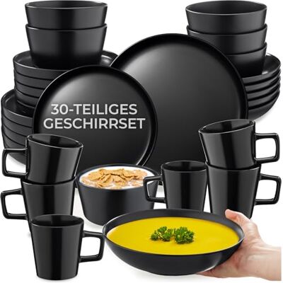 Tectake Geschirrset Una - Modernes Urban-Design - 30-tlg Tectake Geschirrset Una - Modernes Urban-Design - 30-tlg