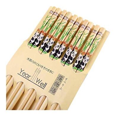 Lachineuse 5 Paar Essstäbchen - Traditioneller Chinesischer Panda Lachineuse 5 Paar Essstäbchen - Traditioneller Chinesischer Panda