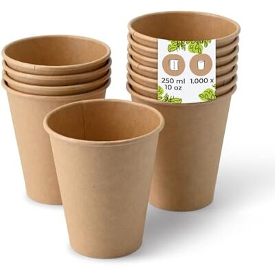 BIOZOYG 1000 Stück Kaffeebecher Pappbecher 250ml / 10 oz Ø 90 mm braun Einwegbecher plastikfrei Becher aus nachhaltiger Forstwirtschaft Kaffeebecher Einweg BIOZOYG 1000 Stück Kaffeebecher Pappbecher 250ml / 10 oz Ø 90 mm braun Einwegbecher plastikfrei Becher aus nachhaltiger Forstwirtschaft Kaffeebecher Einweg